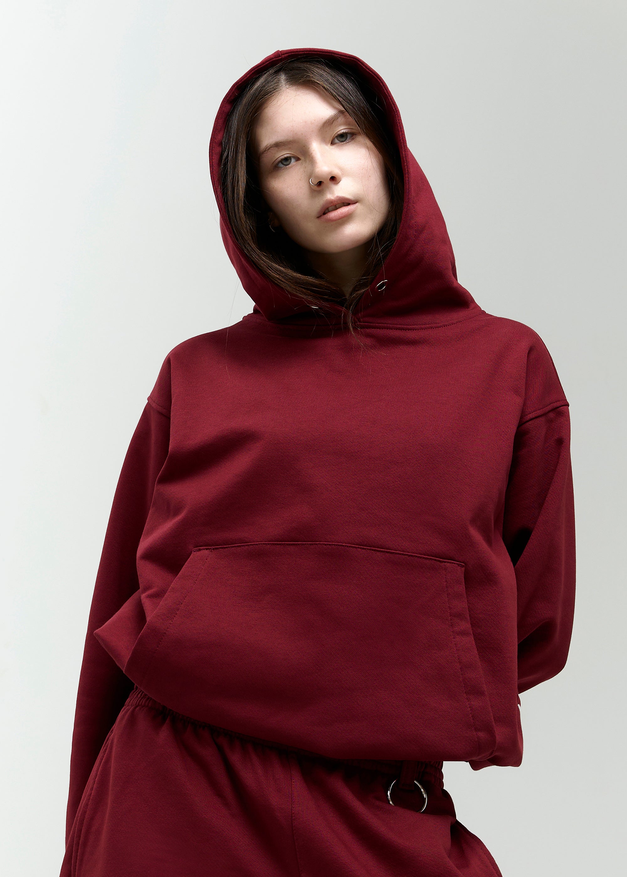 BASIC burgundy hoodie