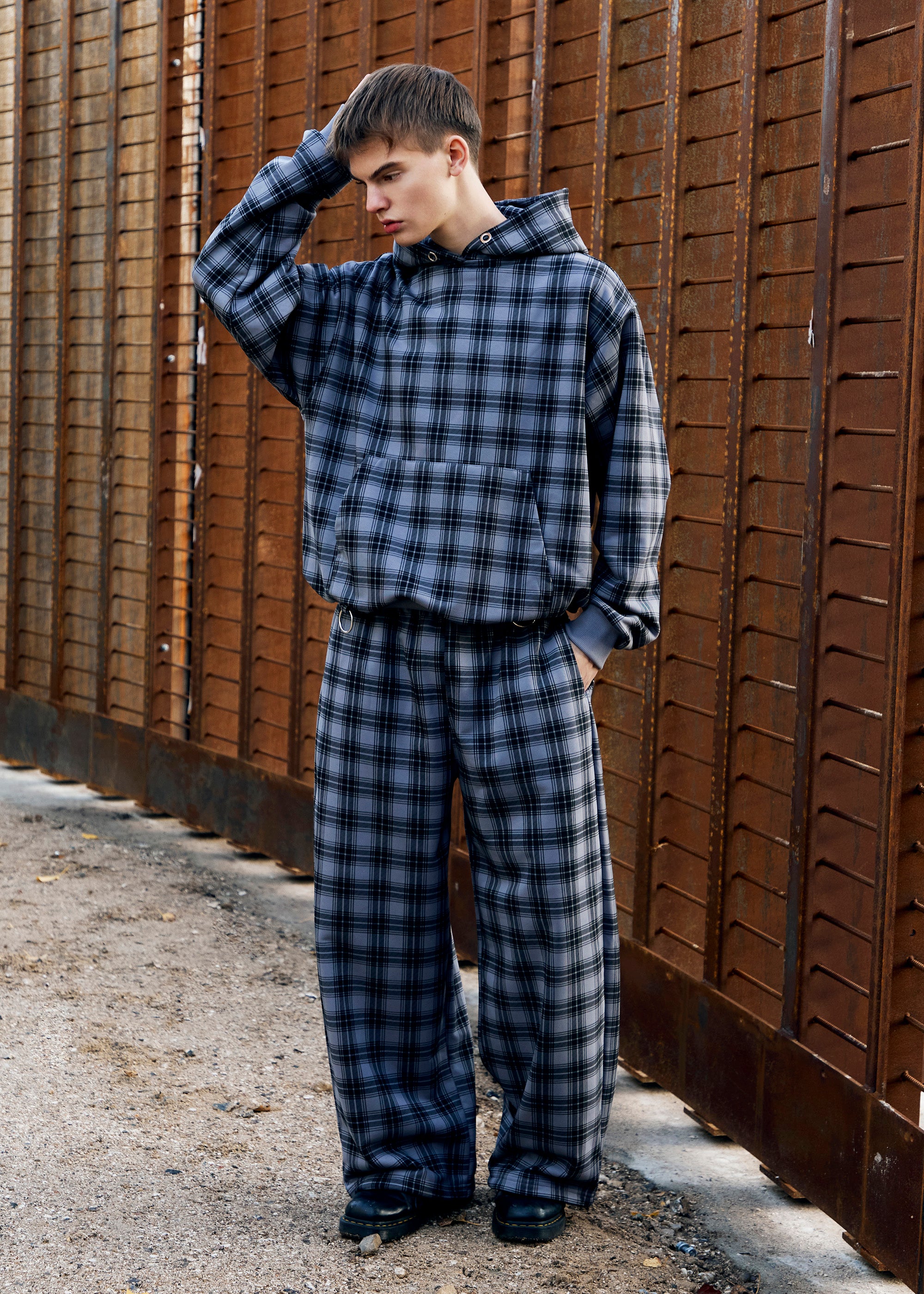 BUBBLE TARTAN BLACK sweatpants